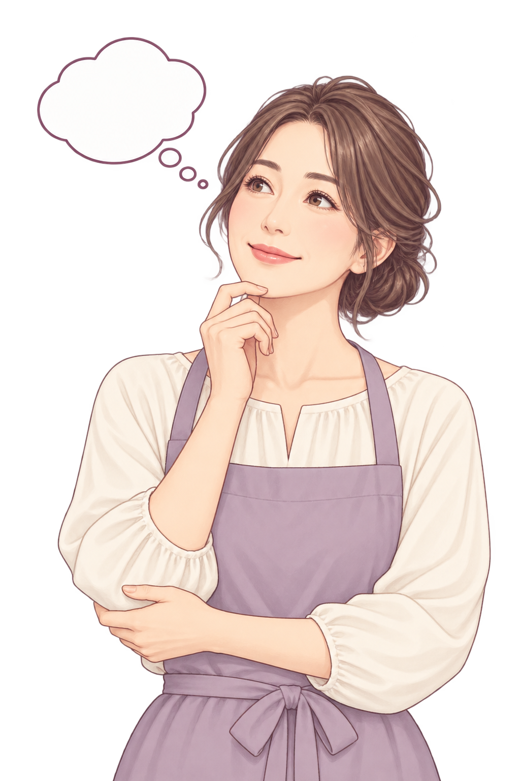 伝え方を考える店主のイラスト